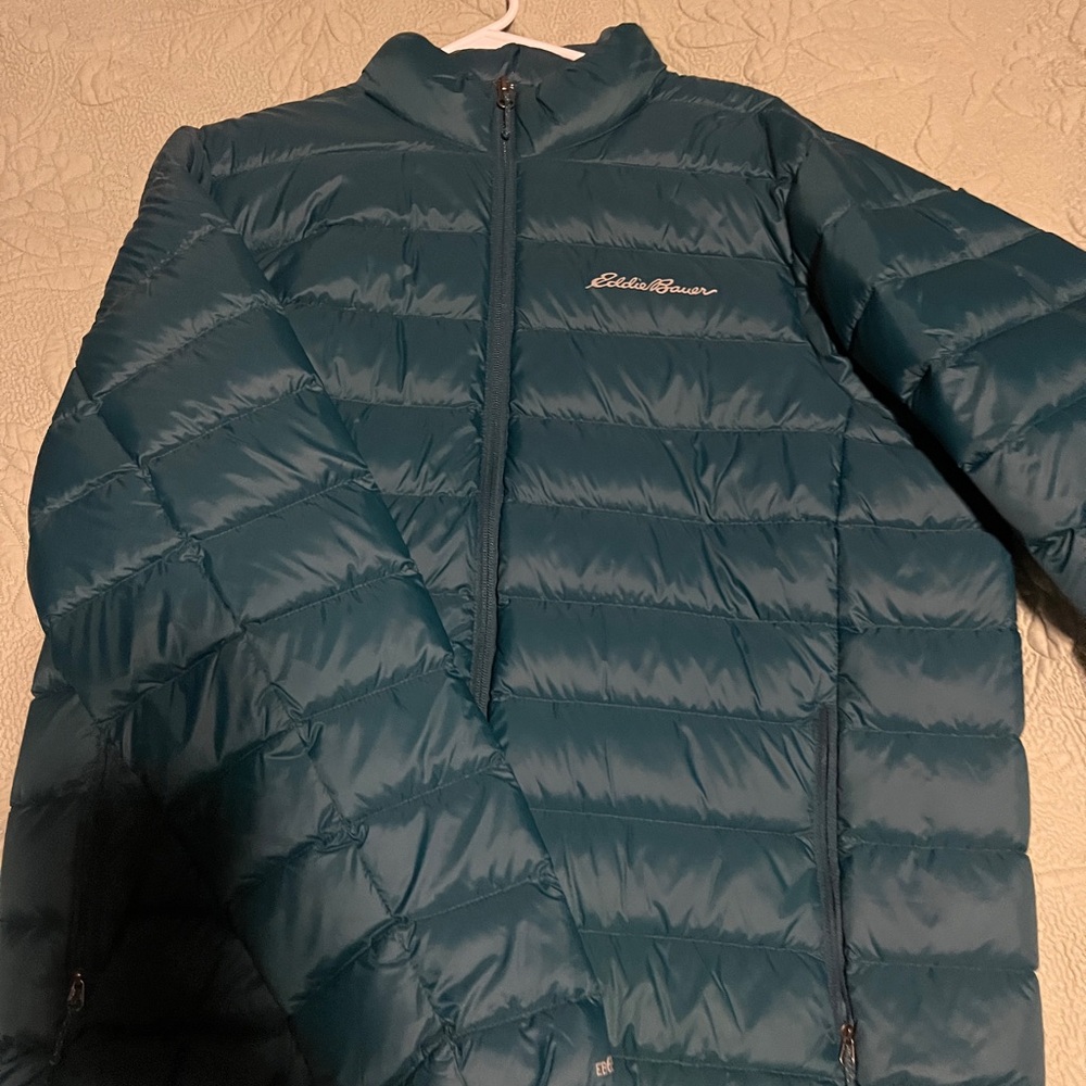 Eddie Bauer Blue Quilted puffy down Jacket